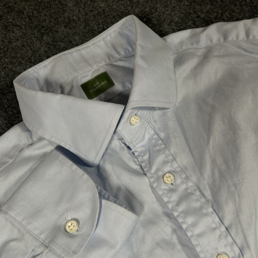 Sid Mashburn Shirt Mens XL Blue 100% Cotton Dress Point Collar Made Honduras